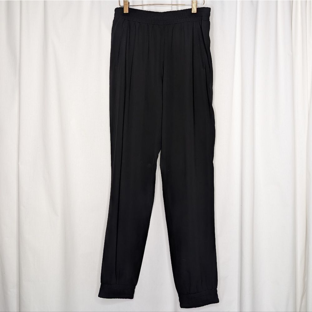 BCBG Maxazria Sami Black Pants Stretch Waist Jogger Work Casual